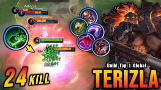 24 Kills Tanky META Build Terizla Offlane Monster - Build Top 1 Global Terizla  MLBB