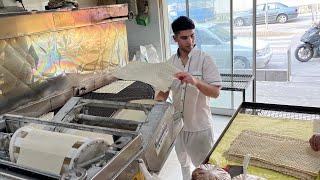 How Lavash Bread Is Made In Iran  The brave boy bakes Yufka lavash bread in Iran 