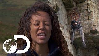 Mel B is Terrified of Abseiling Off A Cliff  Running Wild with Bear Grylls