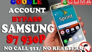 EXCLUSIVE METHOD Galaxy S7 Sprint Google Account Bypass  NO CALLREALTERM  APL6  6.0.1