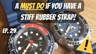 DO THIS if you have a STIFF rubber strap Citizen Promaster Diver BN0151