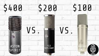 Condenser Microphone Shootout - Aston Spirit  512 Skylight  Behringer TM1 - $400 vs. $200 vs. $100