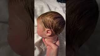 A Beautiful Reborn Baby Doll Presley Hair Rooting Job Complete