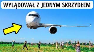 Samolot który wylądował tylko z jednym skrzydłem