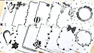 20 black Beautiful Project Border Designs  Front page for Assignment &Notebook Art Amateur