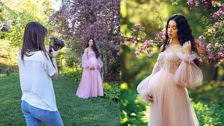 Maternity Photoshoot Natural Light and Home Studio Behind the Scenes