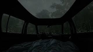 Rain and thunder sound Sleeping in a Cozy car cabin during Torrential Rain on Car-Beat Insomnia