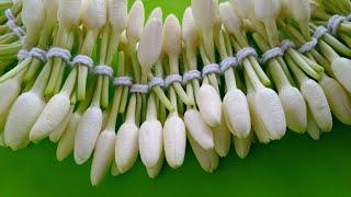 Easy trick in mullai poo garlandflower garland step to step easy method