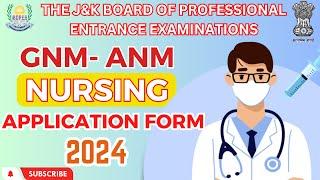 GNM & ANM JKBOPEE 2024 Online Appication   How to Apply #jkbopee #gnm #anm