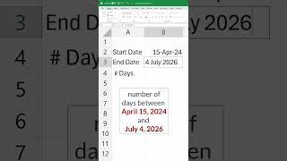 Number of Days between Dates in Excel or Google Sheets #excel #finance