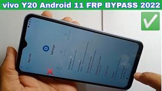 vivo Y20 FRP Bypass android 11 2022  vivo Y20 setting not open
