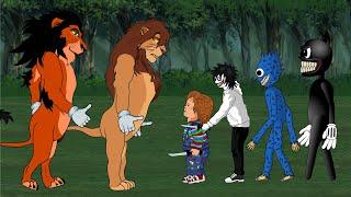 Simba  Scar VS Cartoon Cat Jeff Chucky Huggy Wuggy Animation Drawing Cartoon 2 Funny video