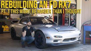 Rebuilding Mazda FD RX7. Pt 1 Figuring out what I am doing with this thing.