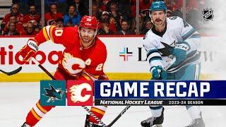 Sharks @ Flames 418  NHL Highlights 2024