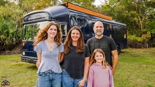 Familys Raised Roof School Bus Tiny Home