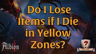 Do I Lose Items if I Die in Yellow Zones in Albion Online?