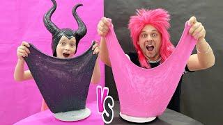 Sofia and Dad play Pink vs  Black Challenge