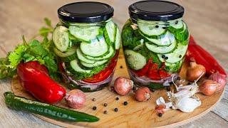 Хрустящие МАРИНОВАННЫЕ ОГУРЦЫ по-быстрому  Quick pickled cucumber recipe