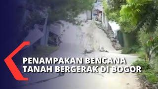 Jalan di Kampung Curug Bogor Retak Cukup Parah Akibat Bencana Tanah Bergerak