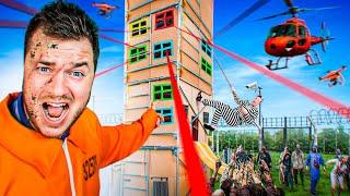 WORLDS TALLEST Box Fort PRISON 24 HOUR Zombie PRISON ESCAPE Challenge