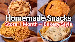 Simple Tea Time Snacks Recipe - Store 1 Month  Bakery Style Evening Tea Time Snacks with Less Oil