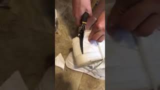 Cutting AF1 mid sneaker destruction