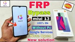Redmi 11 Prime FRP Bypass MIUI 13  New Trick  Google Services Note Disable  Google Account Bypass