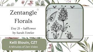 Zentangle   Floral patterns  Day 21  Safflower