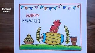 Baisakhi drawing easyHappy Baisakhi drawingBaisakhi festival drawing easybaisakhi poster drawing