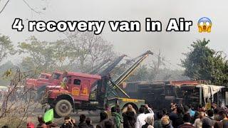 Ashok Leyland captain 4923 vs 4 Tata recovery van . 4 trucks in air 