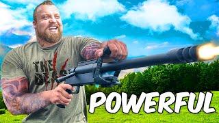 Worlds Strongest Man VS WORLDS BIGGEST GUN