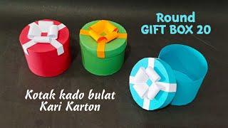Round GIFT BOX 20 - Kotak kado bulat dari Karton - Box hadiah DIY