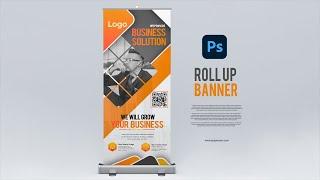 How to make Business Retractable Banner  Adobe Photoshop Tutorial