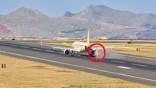 BIRD STRIKE Condor Airbus A321 at Madeira Airport