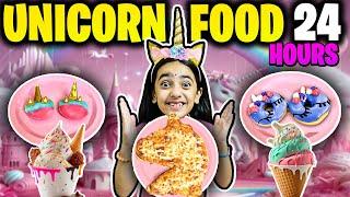 Eating Only *UNICORN FOOD* for 24 HOURS Unicorn Food Unicorn Stationery Samayra Narula