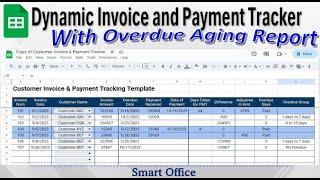 Invoice and Payment Tracker Template in Google Sheets with Overdue Report