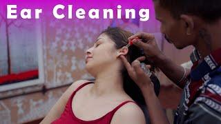 Hydrogen Peroxide Ear Cleaning and Massage ASMR  Indian Massage