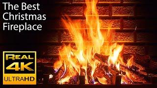 4K Relaxing Fireplace & The Best Instrumental Christmas Music & Crackling Fire Sounds  UHD 2 Hours