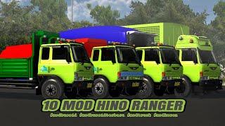 TOP 10 MOD BUSSID TRUCK HINO RANGER  full animasi  free livery  detail