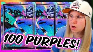 OPENING MINI ULTIMATE PACKS - PULLED 100 PURPLES NHL 24 HUT