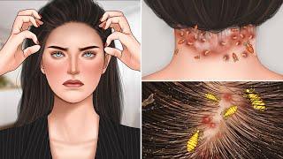 ASMR Removal acne and head lice from the nape at hairline  seborheic dermatitis treatment