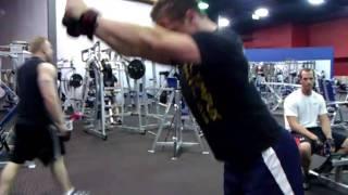 Aaron Heidebreicht trains back and biceps