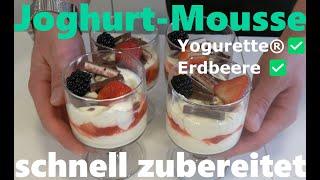 Joghurt-Mousse  -  Erdbeere & Yogurette® Serviervorschlag