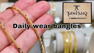 Daily wear gold Bangle designs with weight and Pricesolid designsTanishq BanglesdeeyaHindi