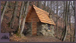 Alone build a stone Bushcraft house in the Forest. Start to finish