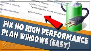 Fix no High Performance in Power Options Windows All Editions