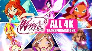 ALL WINX TRANSFORMATIONS UP TO NETFLIX - SEASON 2  4K REMASTERED  WINX CLUB - BEST QUALITY