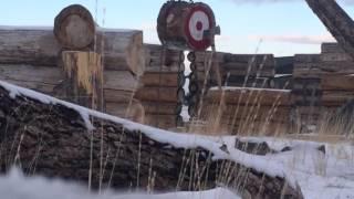 Axe Target Hanging In The Log Yard