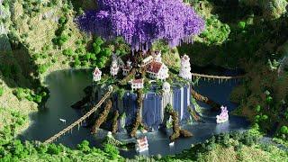 Minecraft Timelapse  Elven Town - Elora  Tree of Amethyst  Survival World Map Download