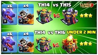 Try it Once  Th14 vs Th16 Max Under 2 Min  Th14 vs Th15 Max Attack Strategy  Clash of Clans